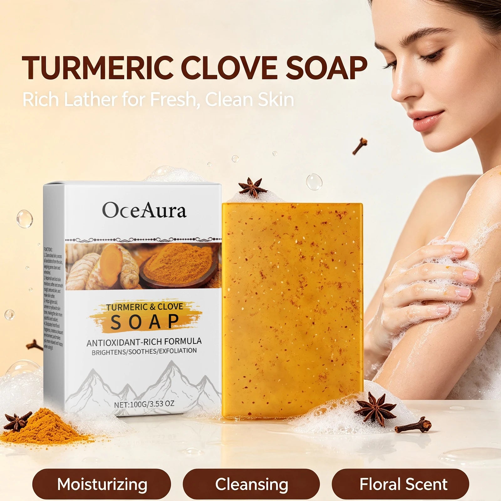 Brightening Turmeric and Clove Exfoliating Soap Bar - 5