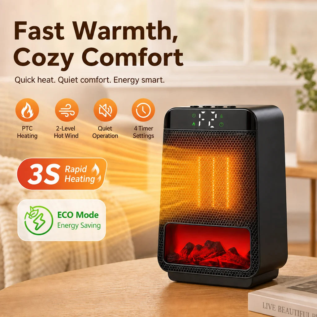 Portable Electric Space Heater with Rapid Ceramic Heating - 1