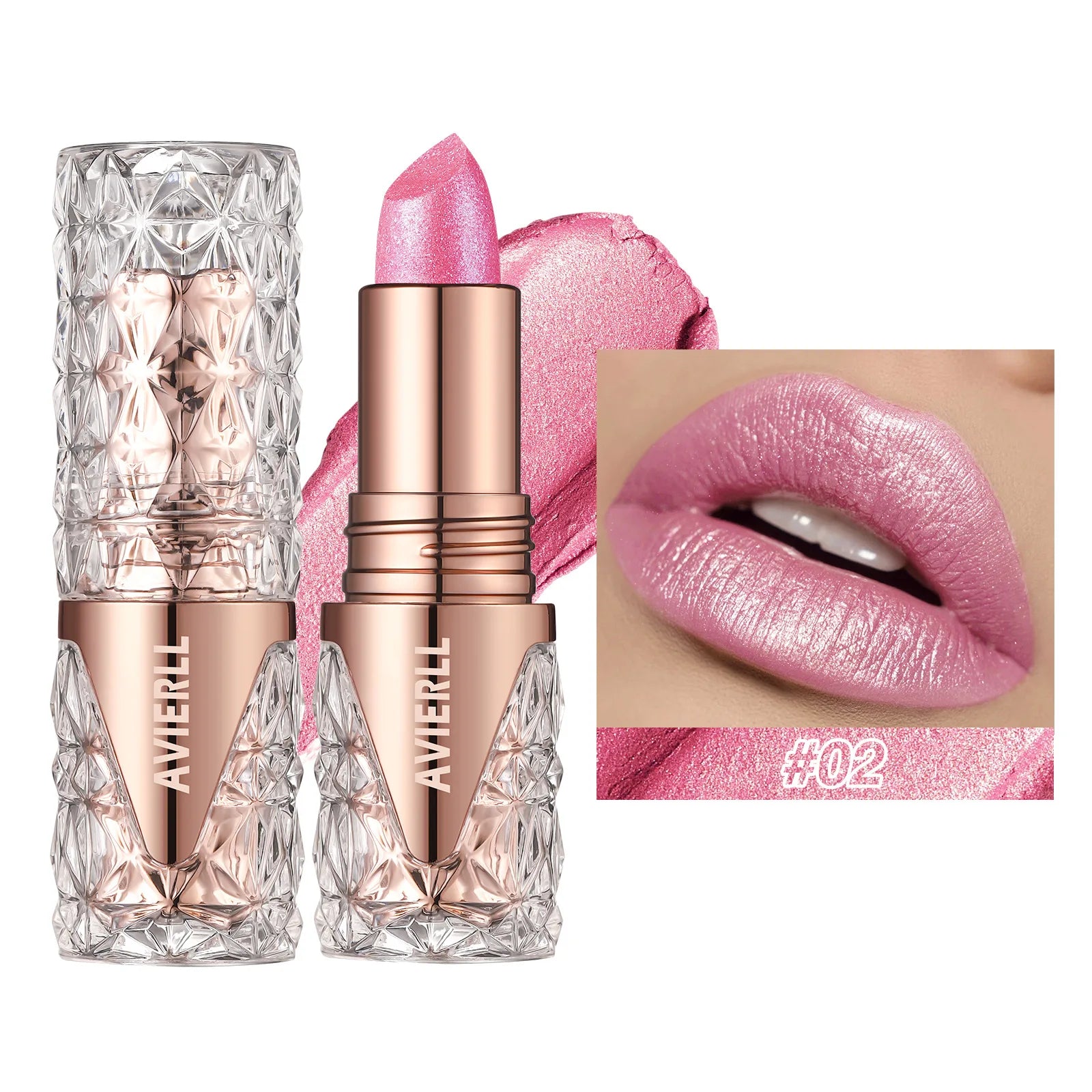 Pearlescent Glitter Waterproof Lipstick - 21