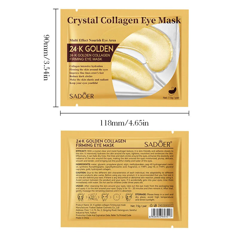 24K Gold Collagen Firming Eye Masks for Puffy Eyes