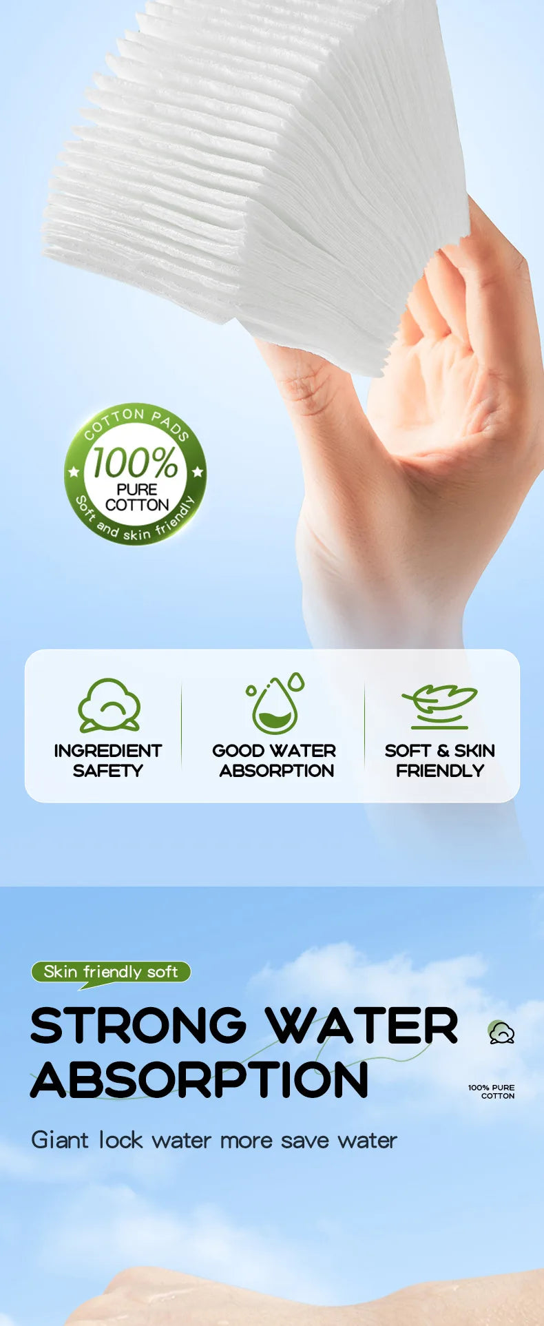 Gentle Avocado Cotton Makeup Remover Pads - 7