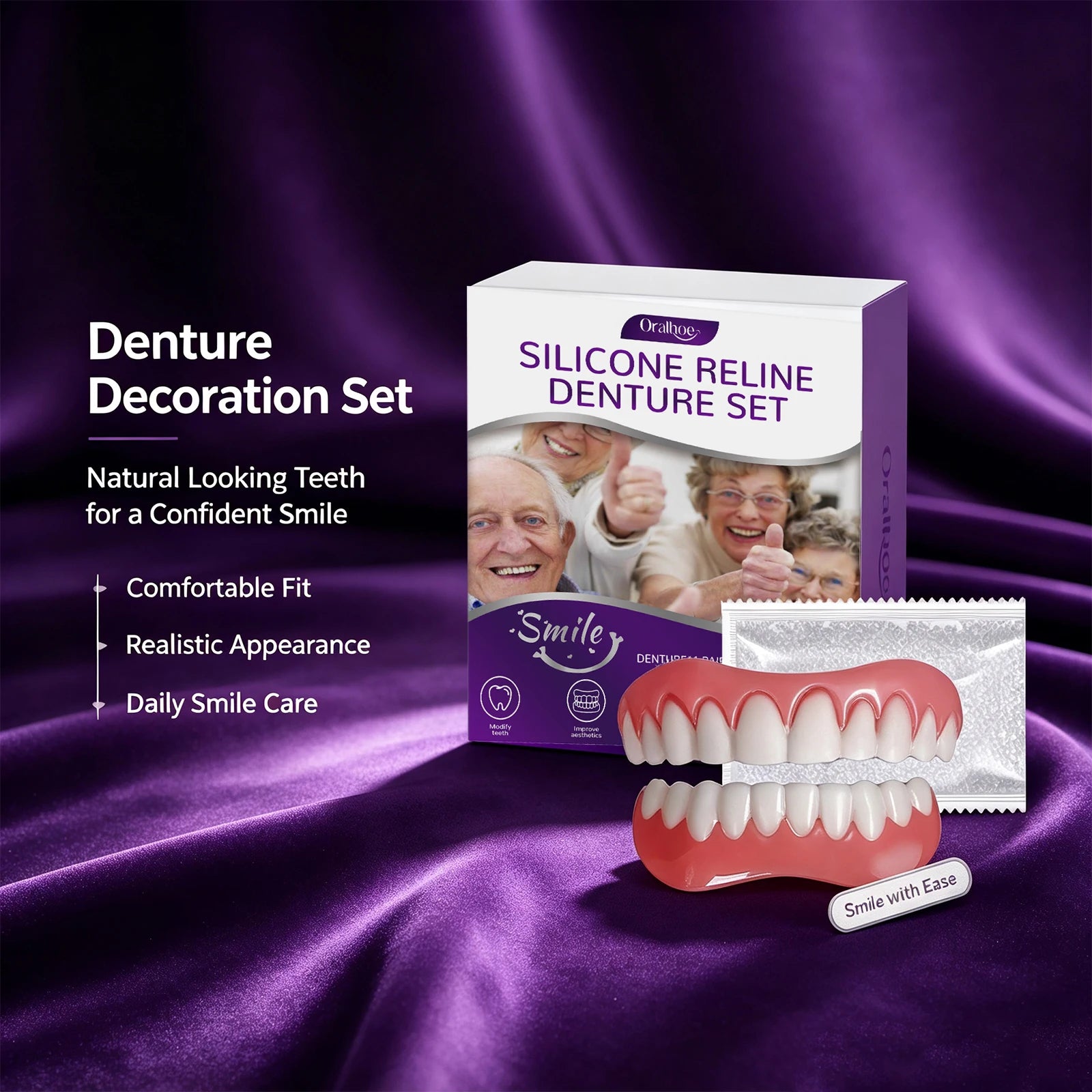 Cosmetic Silicone Denture Set for Instant Natural Smile - 3