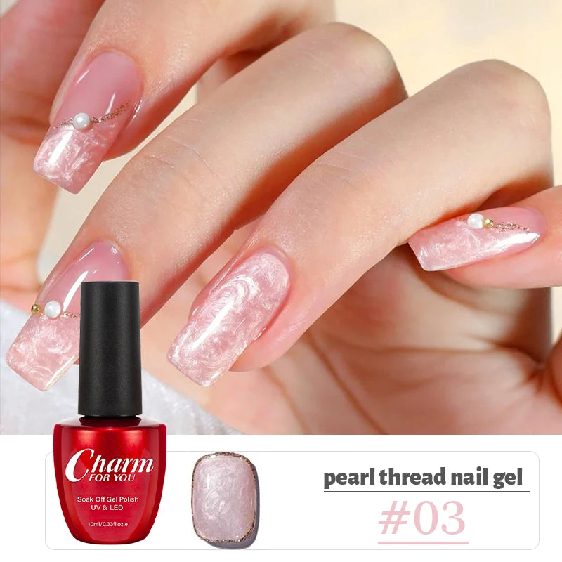 Pearl Shell Thread Gel Nail Polish for UV and LED Lamps