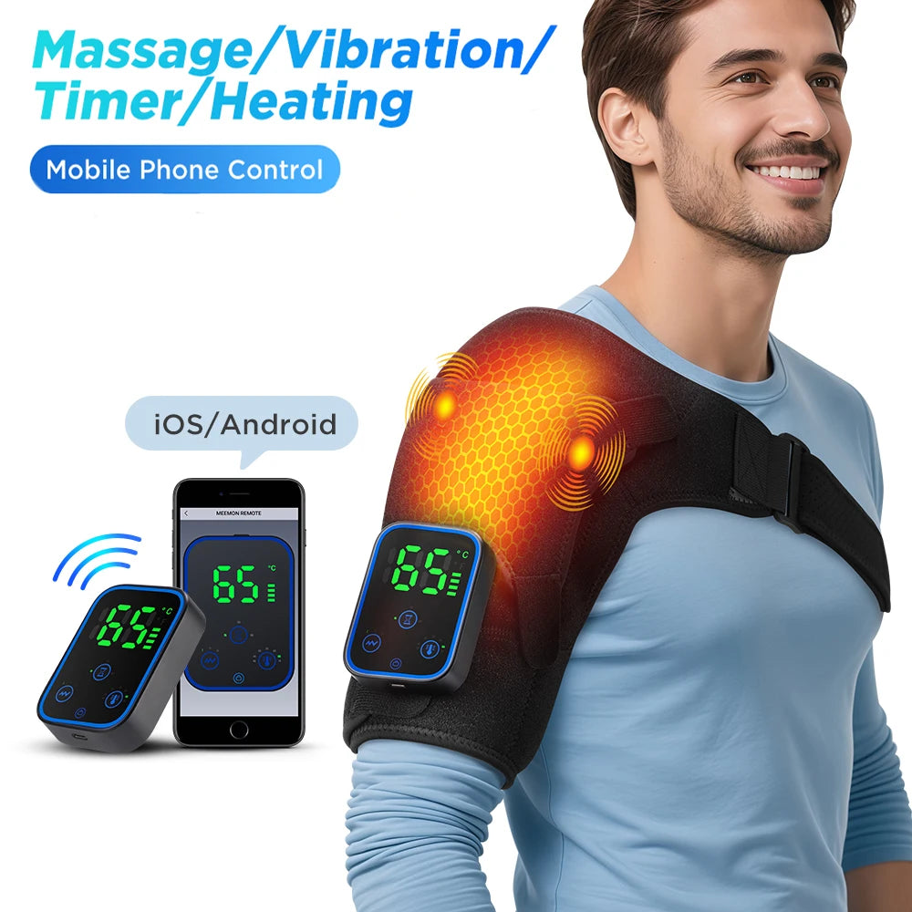 Cordless Heated Shoulder Massage Brace with App Control - 1