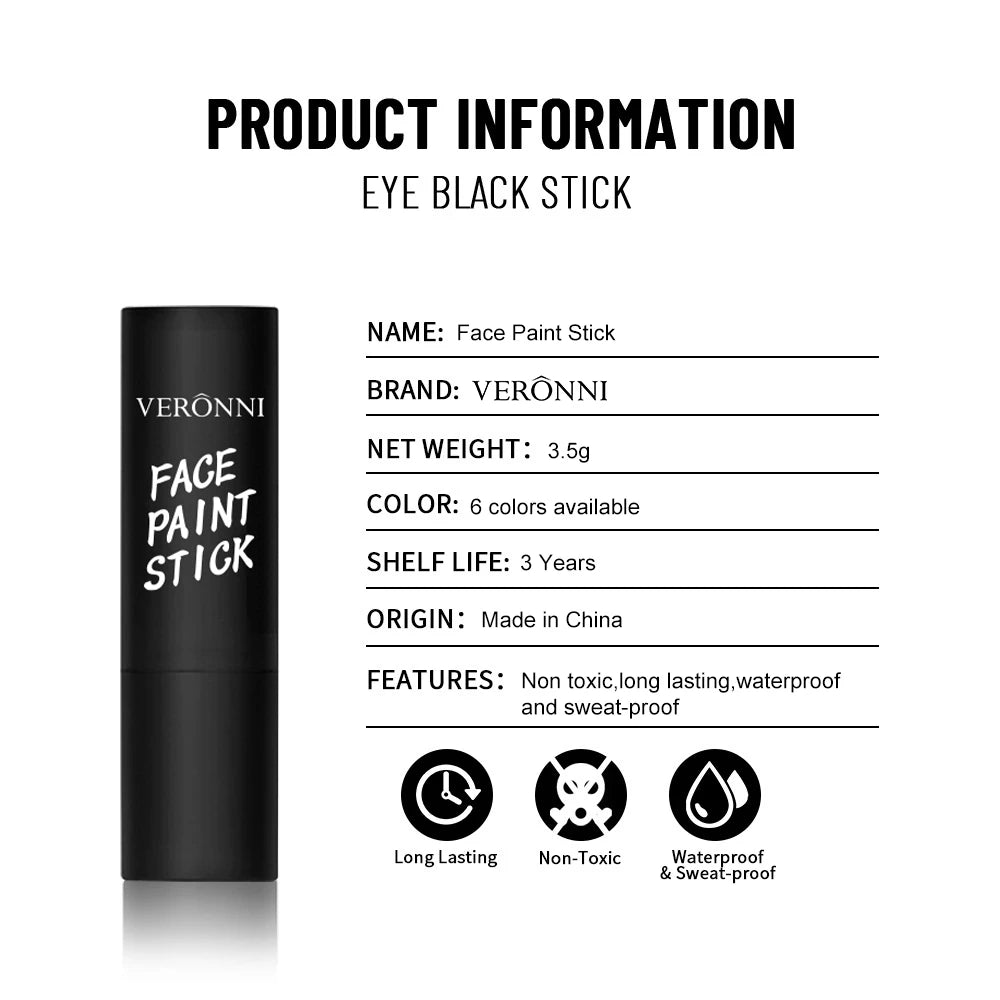 Waterproof Face and Body Paint Sticks for Cosplay and Parties