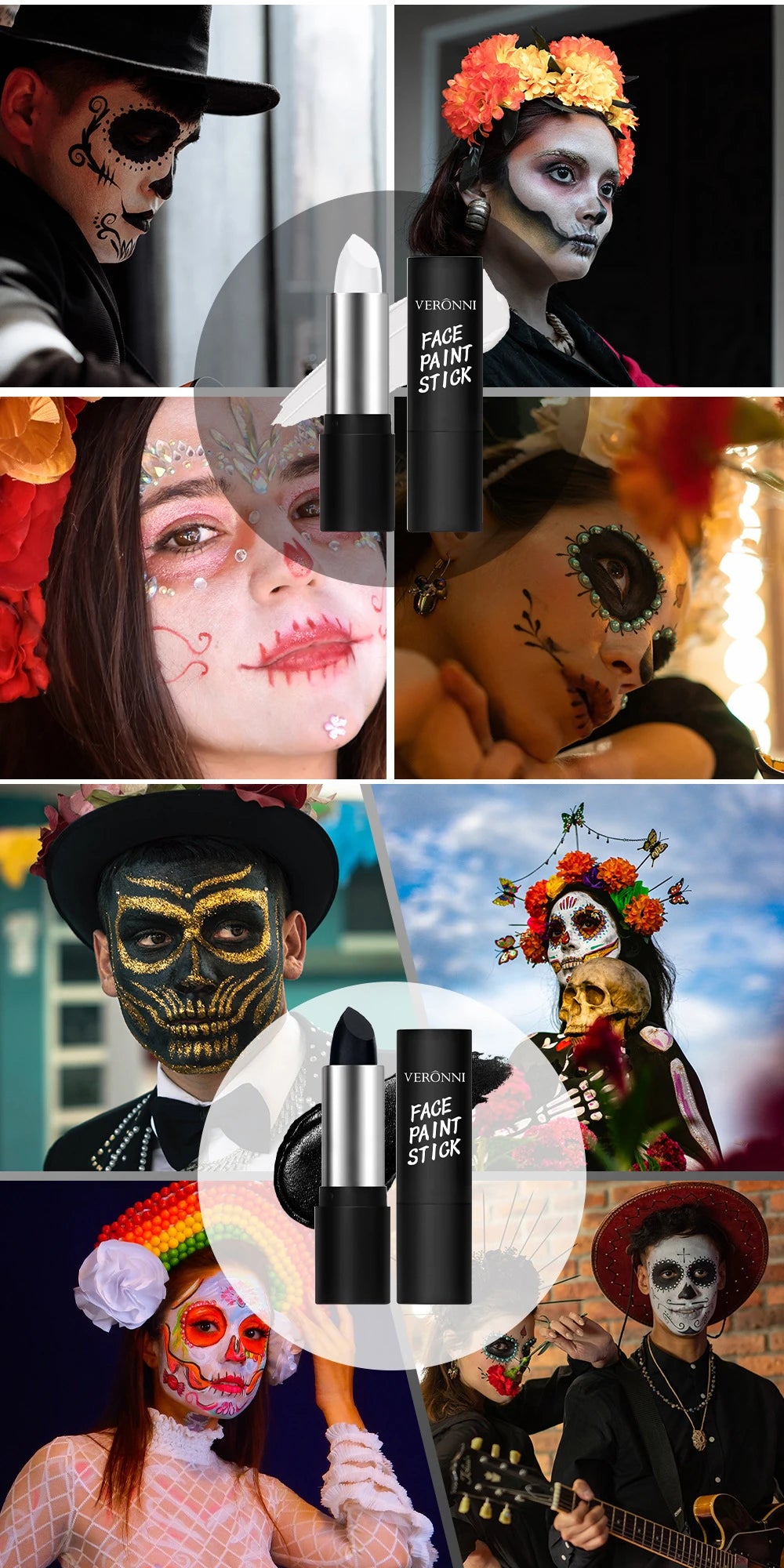 Waterproof Face and Body Paint Sticks for Cosplay and Parties - 12