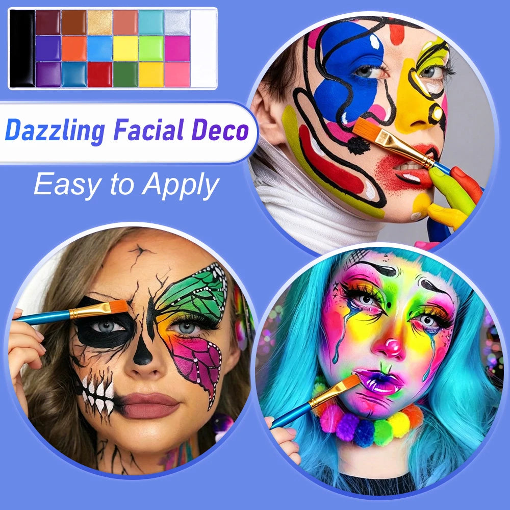 20-Color Professional Face and Body Paint Palette - 3