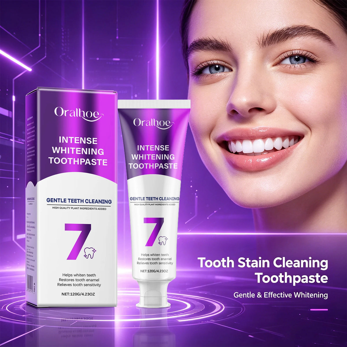 Intense Teeth Whitening and Stain Removal Toothpaste