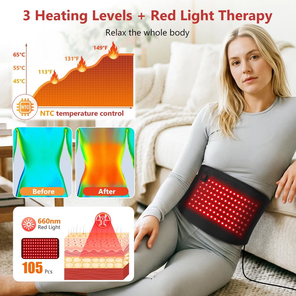 Red Light Therapy Heating Belt for Pain Relief - 3