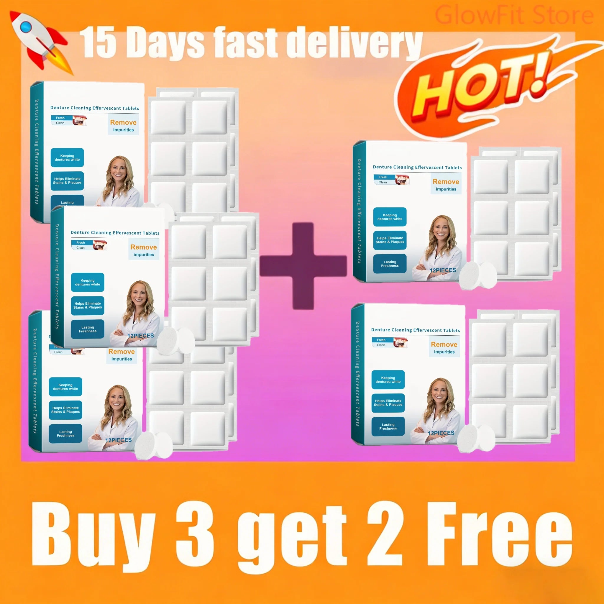 Effervescent Denture and Retainer Cleaning Tablets - 9