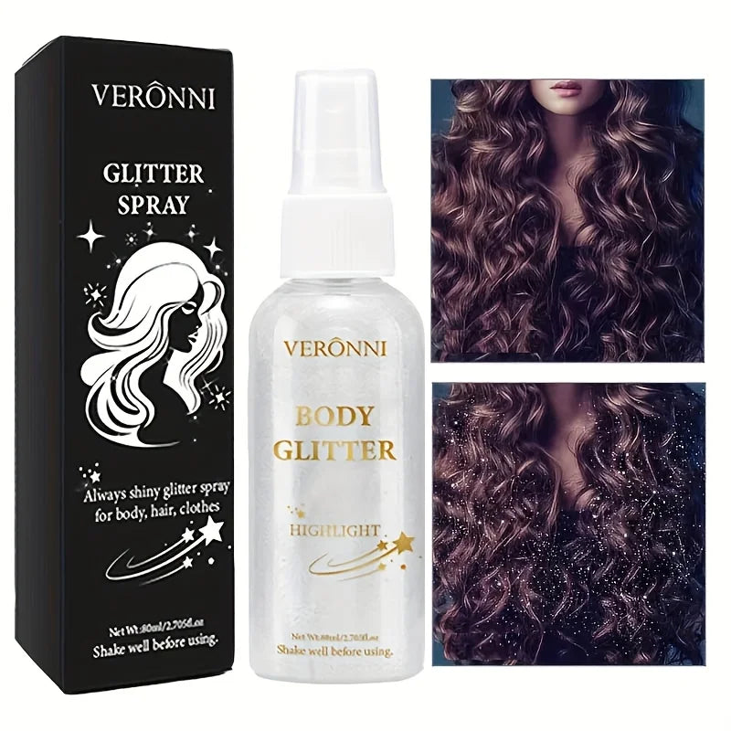 Shimmering Body and Hair Glitter Highlighter Spray - 9