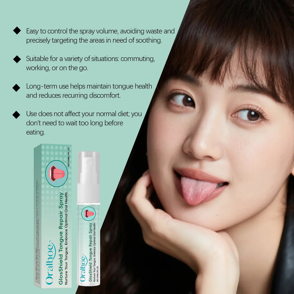 Refreshing Tongue Care Spray for Bad Breath and Oral Health