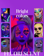 UV Neon Face and Body Paint Palette for Parties and Halloween