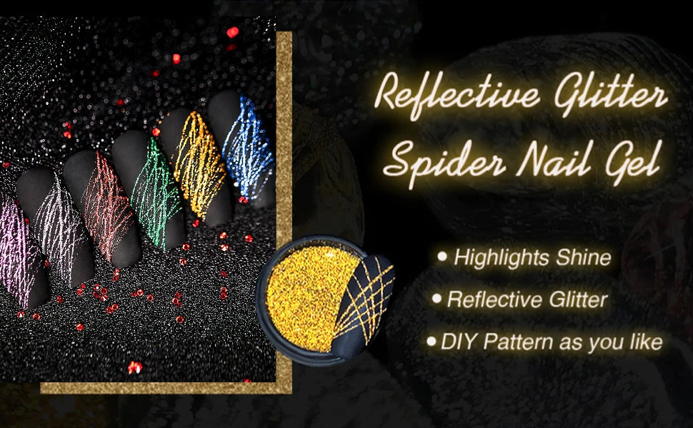 Reflective Spider Gel for Nail Art Design