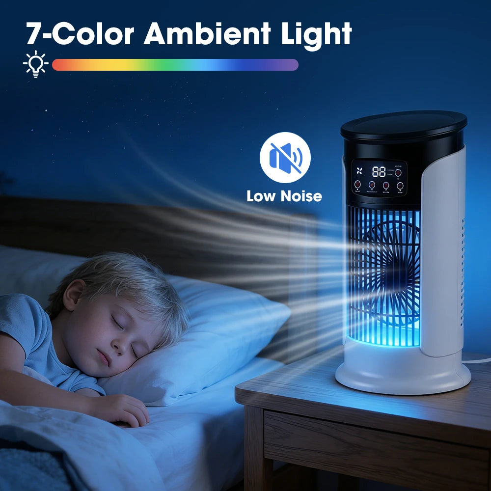 Portable Desktop Air Cooling and Humidifying Fan