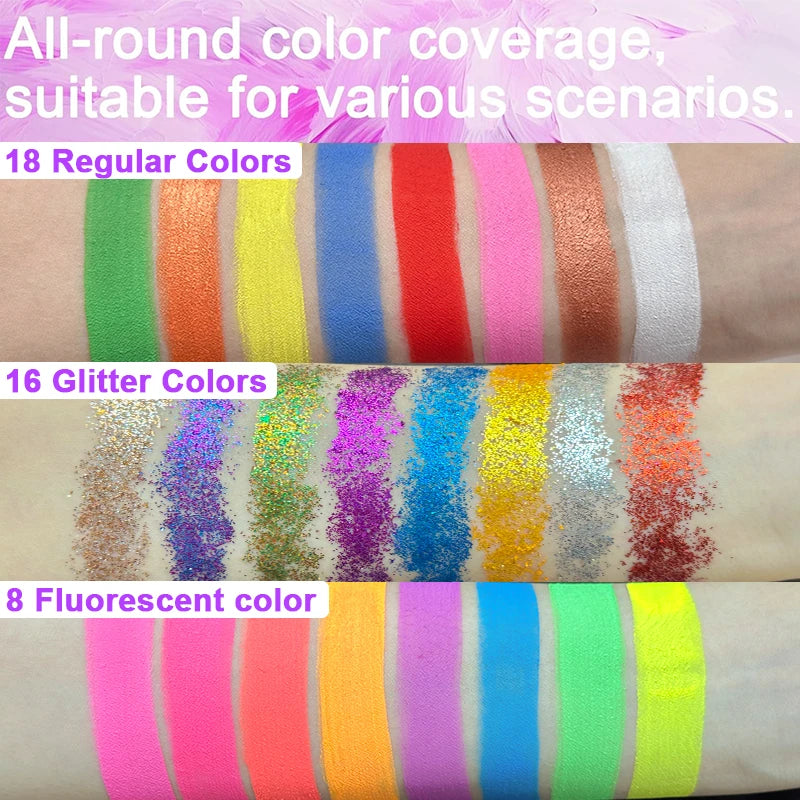 42-Color Professional Face and Body Paint Palette