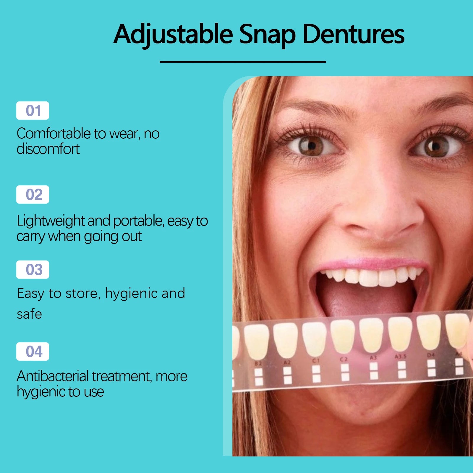 Adjustable Snap-On Cosmetic Dentures for Smile Restoration - 10