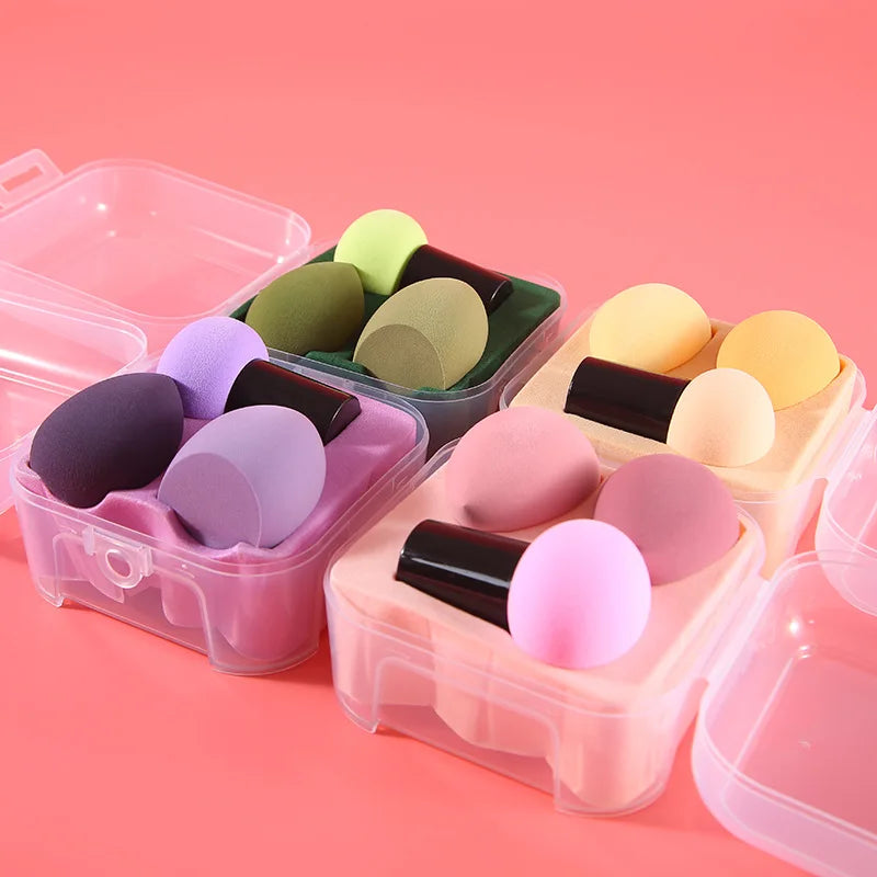 3-Piece Makeup Sponge Set with Storage Case