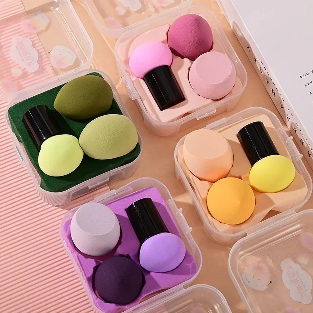 3-Piece Makeup Sponge Set with Storage Case