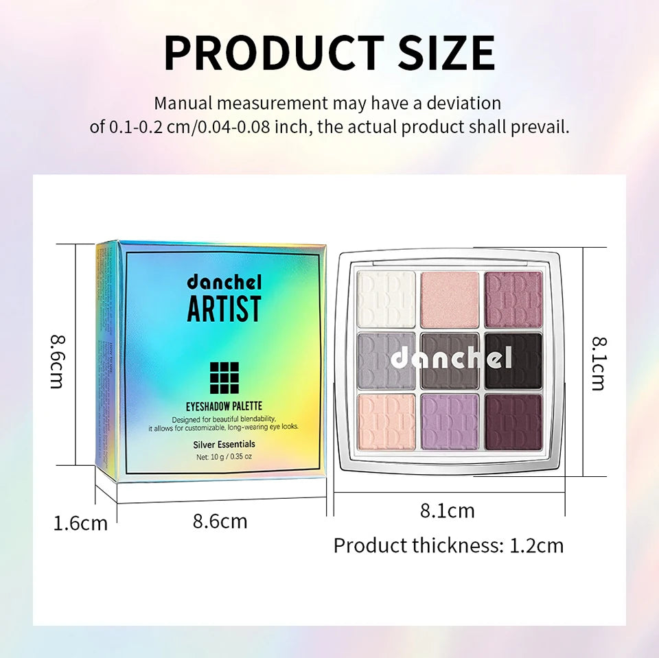 9-Color Professional Eyeshadow Palette for Daily and Party Looks