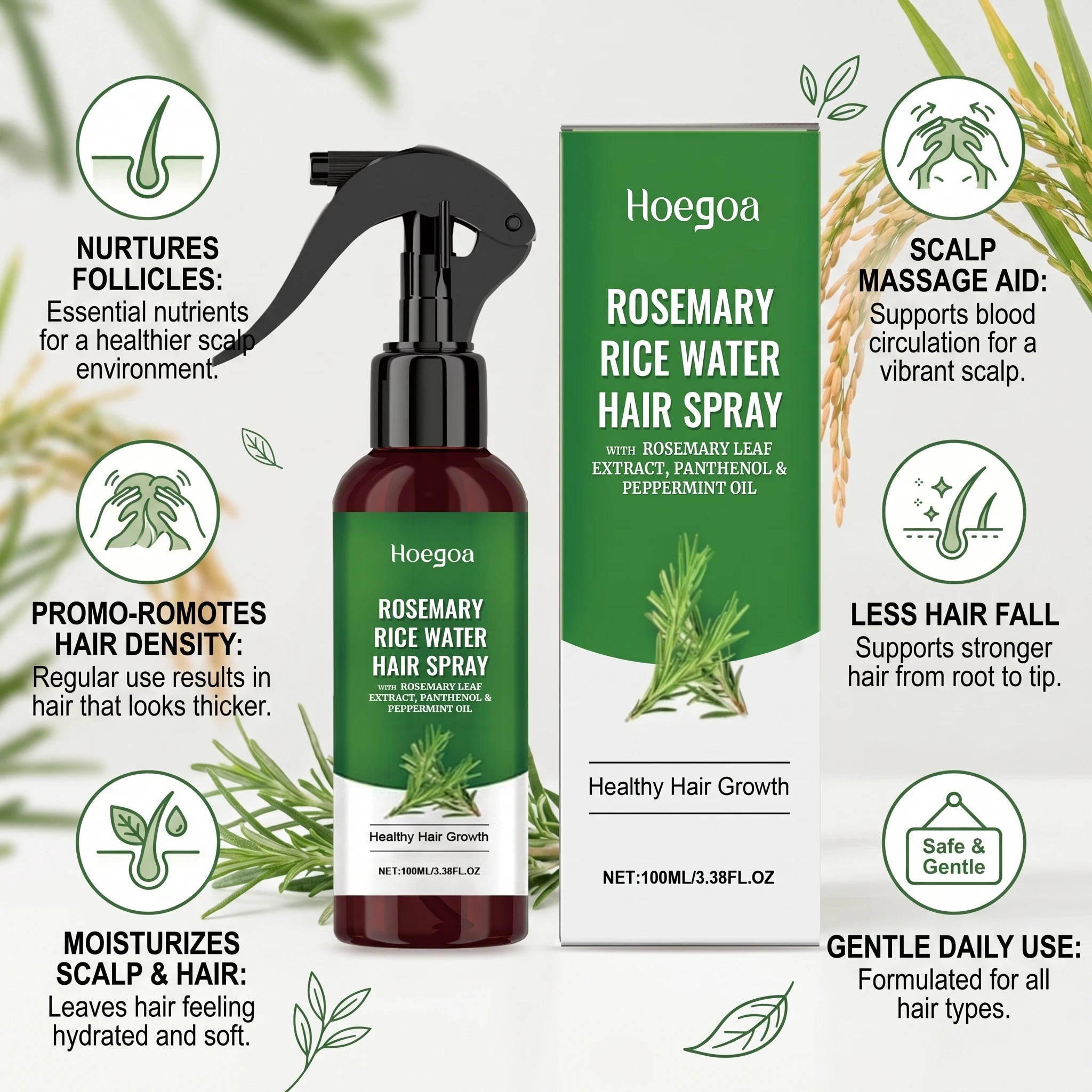 Rosemary Rice Water Hair Growth Spray - 8