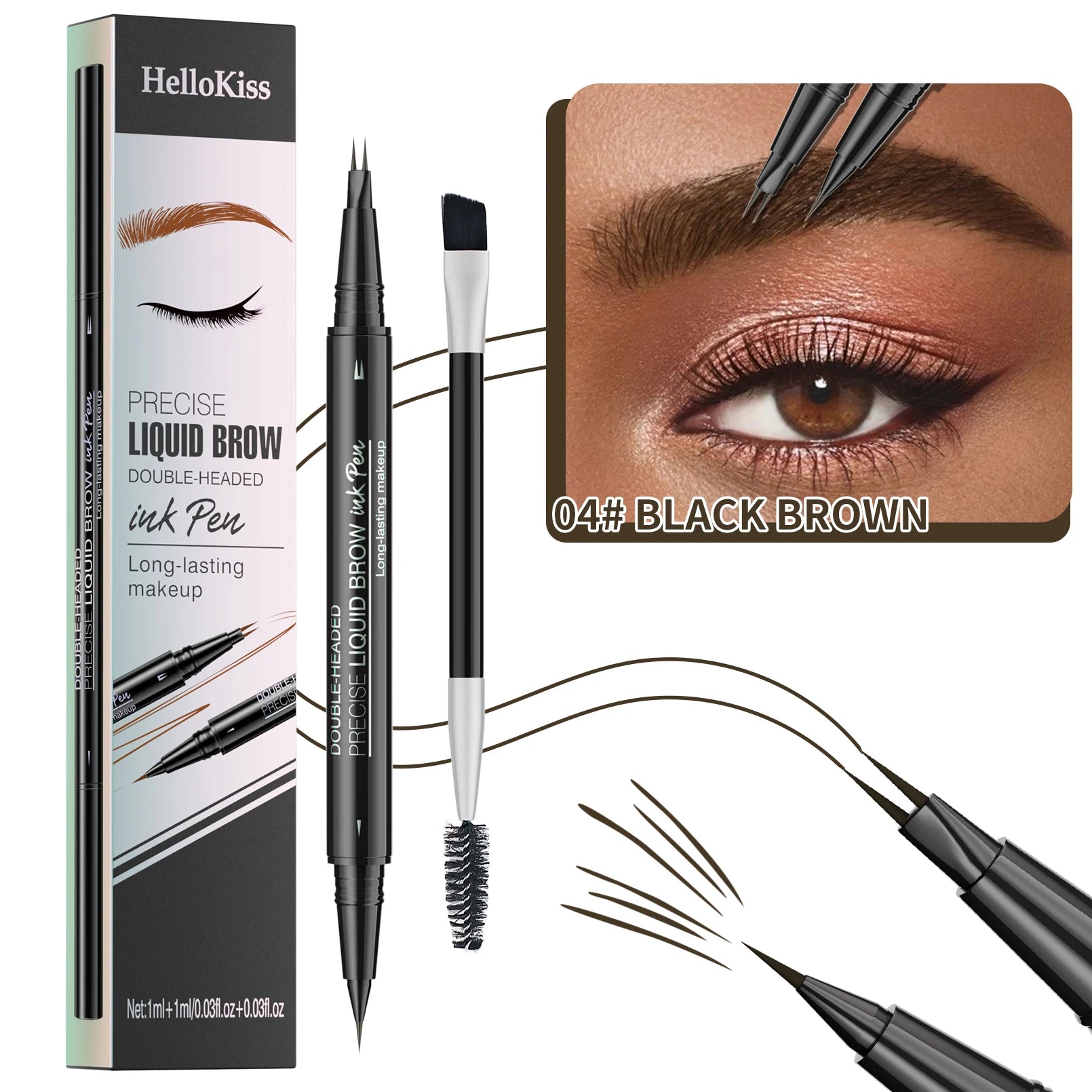 Double-Ended Waterproof Liquid Eyebrow Pen - 20