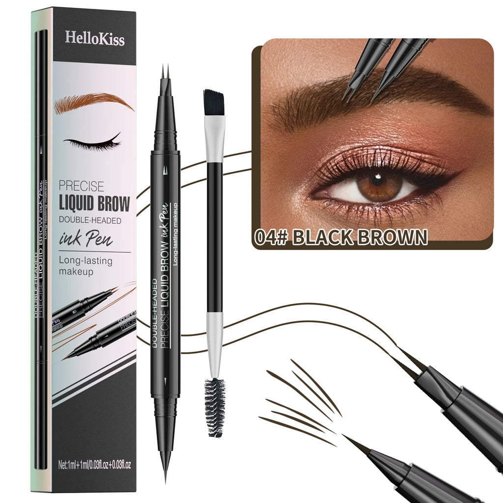 Double-Ended Waterproof Liquid Eyebrow Pen