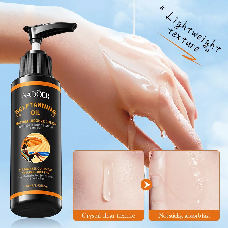 Streak-Free Self Tanning Bronzing Oil for Radiant Skin - 2