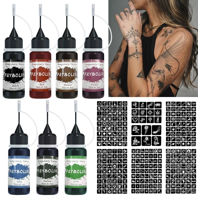 DIY Temporary Tattoo Kit with Stencils