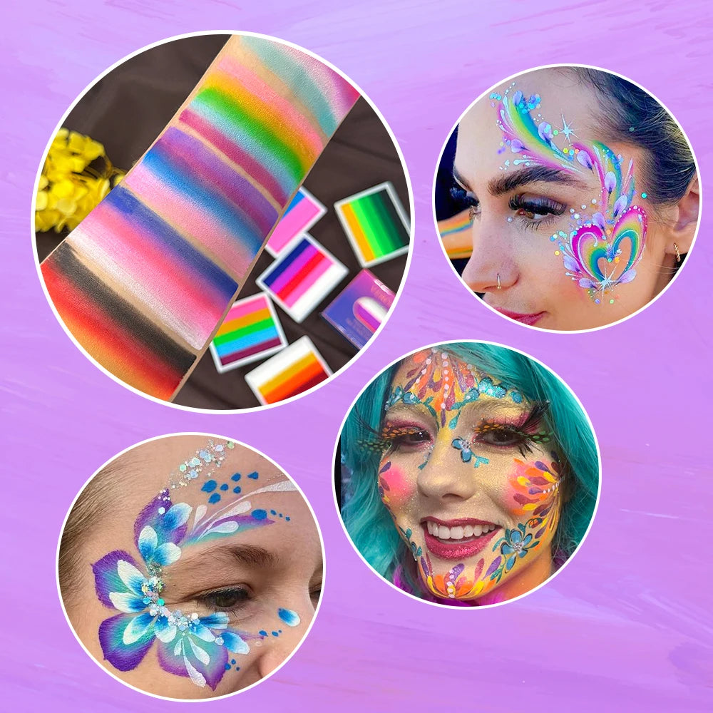 Rainbow Striped Face and Body Paint Palette - 11