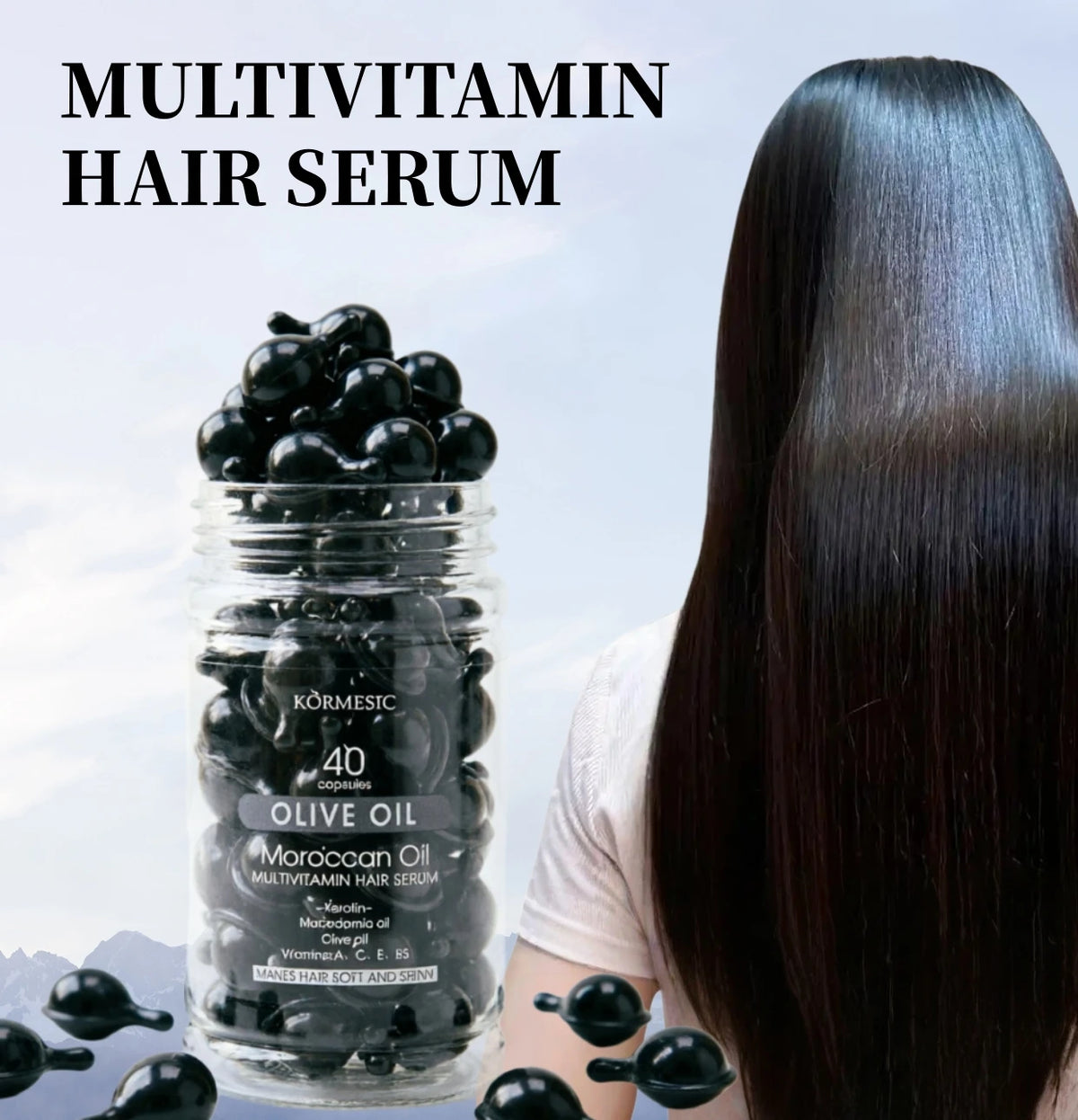 Multivitamin Hair Repair Serum Capsules for Soft and Shiny Hair