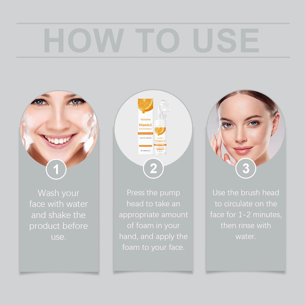 Brightening Vitamin C Facial Cleanser with Exfoliating Brush