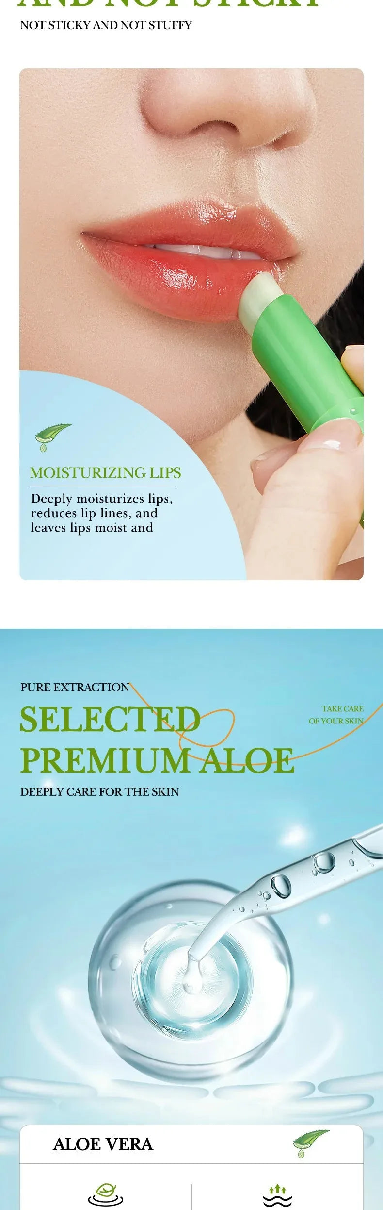 Aloe Vera Hydrating Lip Balm for Dry Chapped Lips