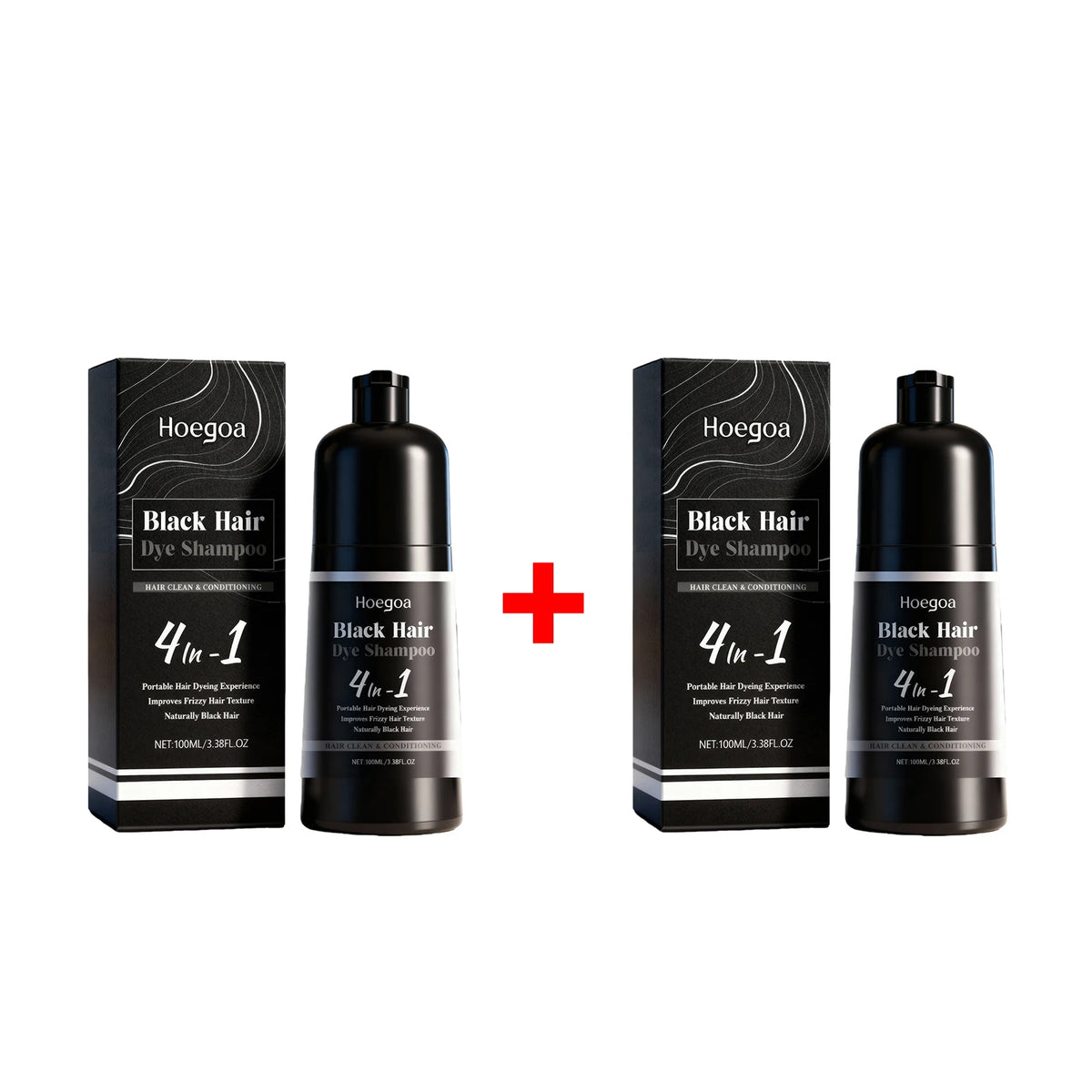 4-in-1 Instant Black Hair Dye and Nourishing Shampoo