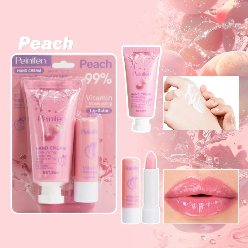 Moisturizing Hand Cream and Color Changing Lip Balm Set