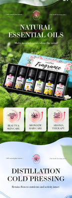 6-Piece Aromatic Essential Oil Set for Relaxation and Body Care