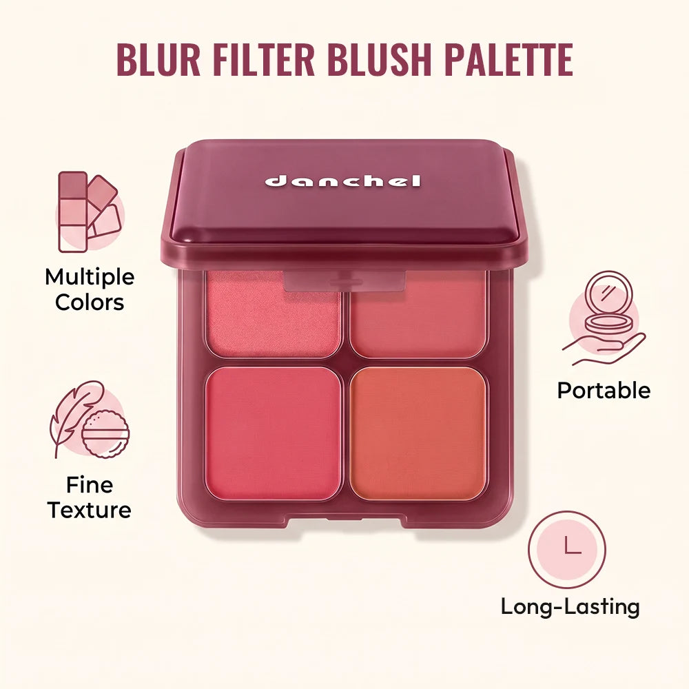 4-Shade Soft Blur Face Blush Palette