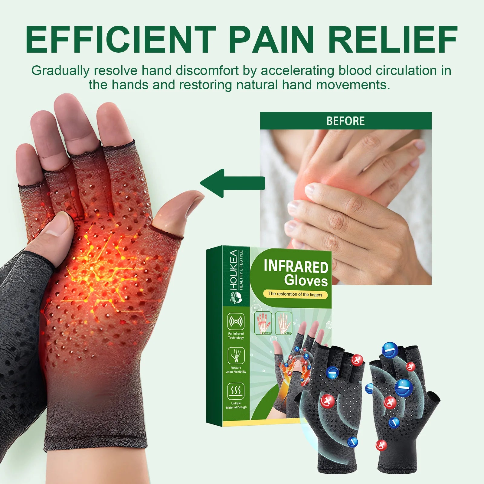 Magnetic Compression Gloves for Arthritis and Joint Pain Relief - 6