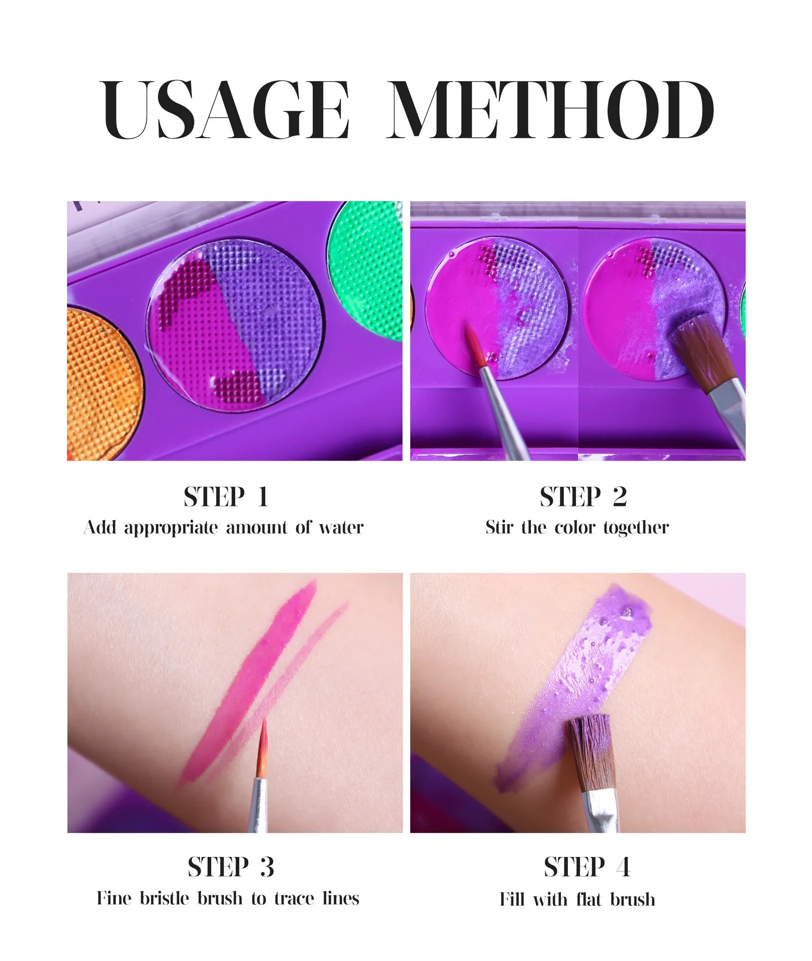 UV Neon Face and Body Paint Palette for Parties and Halloween - 15