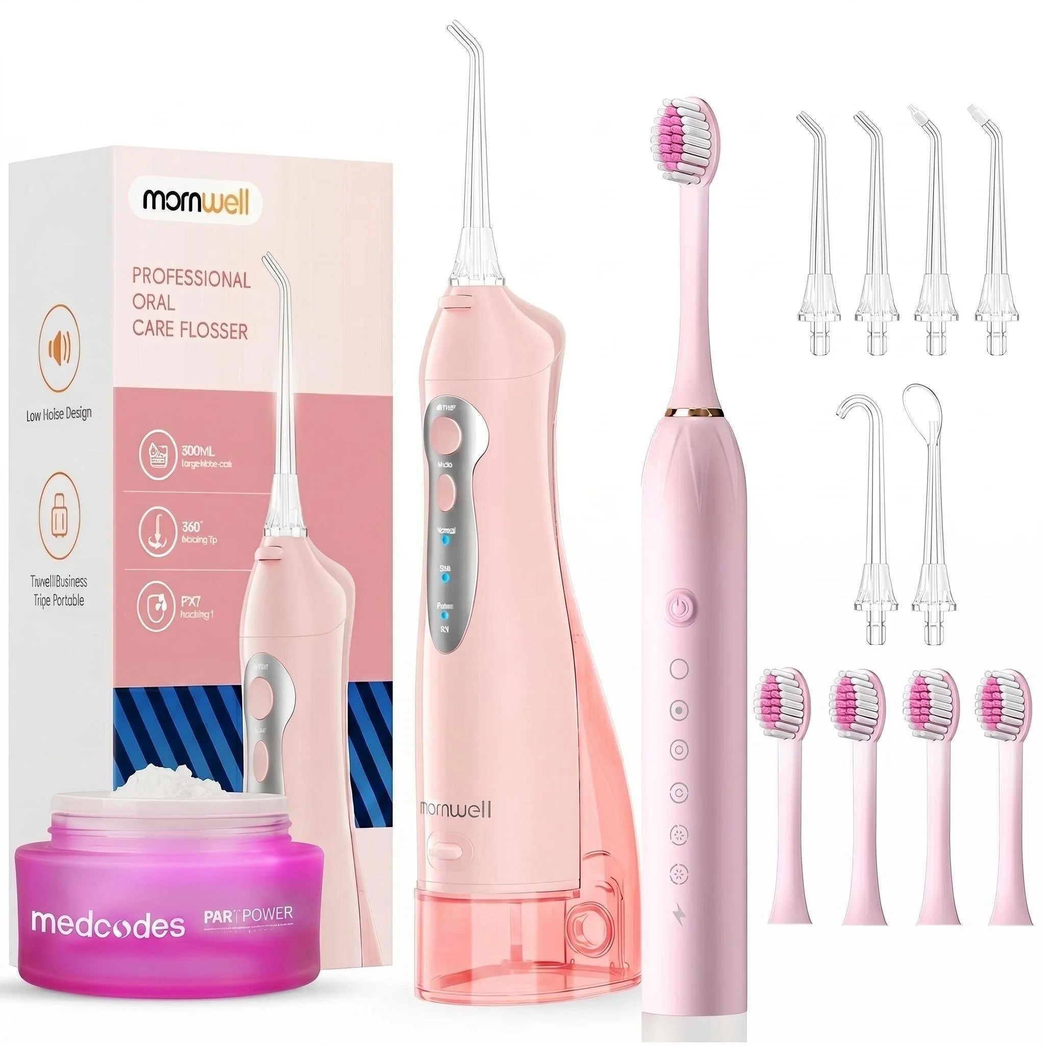 Portable Water Flosser and Electric Toothbrush Dental Hygiene Kit - 25