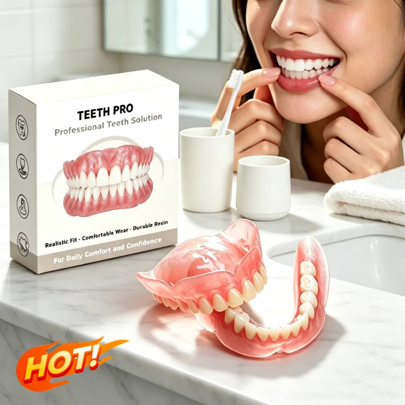 Comfortable Realistic Silicone Smile Dentures for Adults