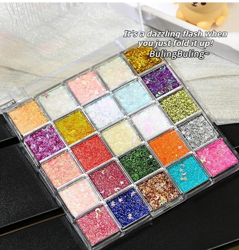 Glitter Sequin Eyeshadow Palette for Festivals and Parties - 20
