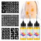 Temporary Tattoo Ink Kit with Stencils for DIY Body Art
