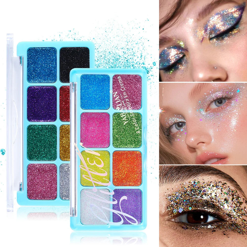 Chunky Glitter Eyeshadow Palette for Face and Body