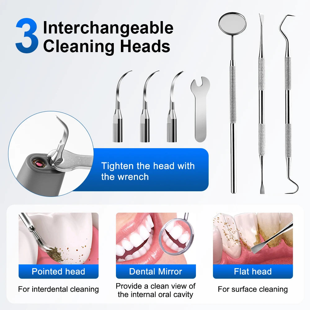 Visual Ultrasonic Teeth Cleaning & Plaque Removal Tool