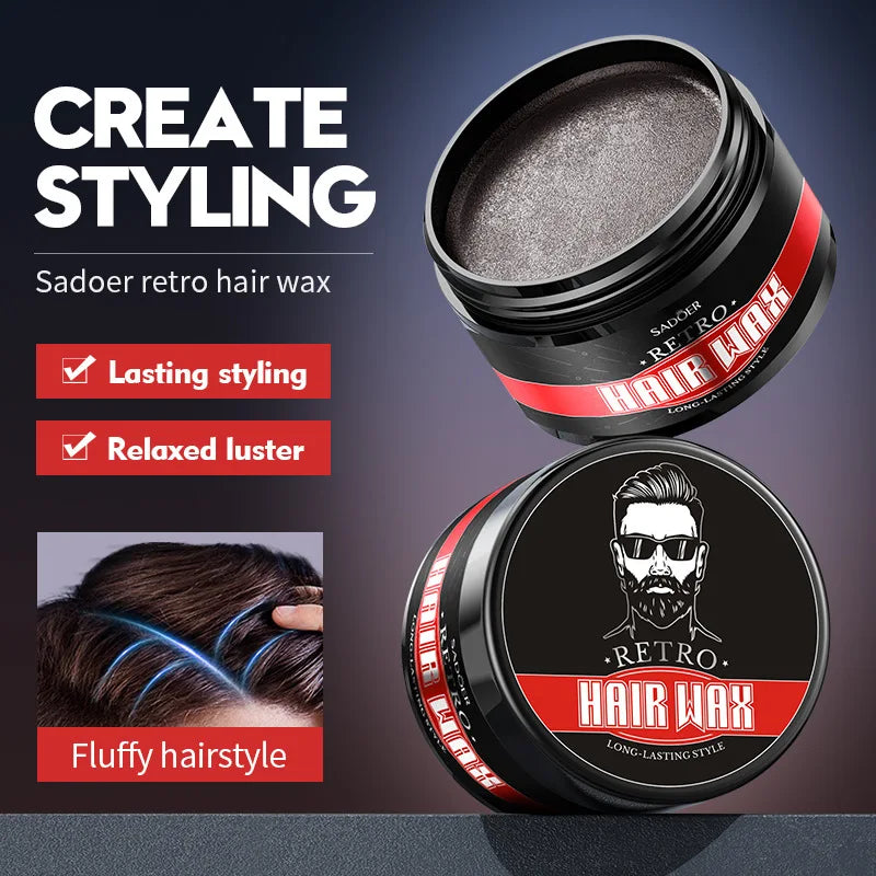 Strong Hold Men's Retro Hair Styling Wax - 6