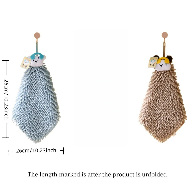 Cute Cartoon Chenille Hanging Hand Towel for Kitchen and Bathroom - 6