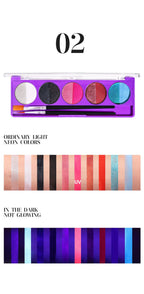 UV Neon Face and Body Paint Palette for Parties and Halloween