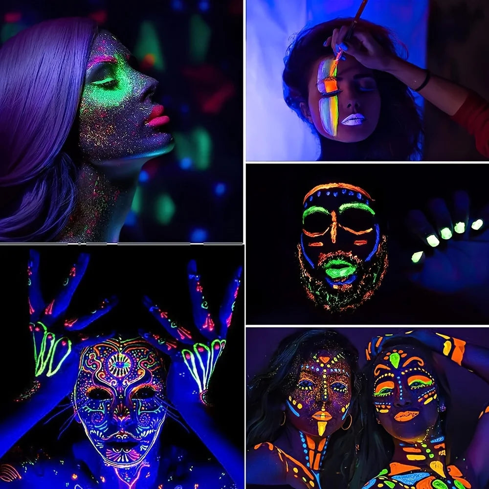 Neon UV Glow Face and Body Paint for Parties and Festivals