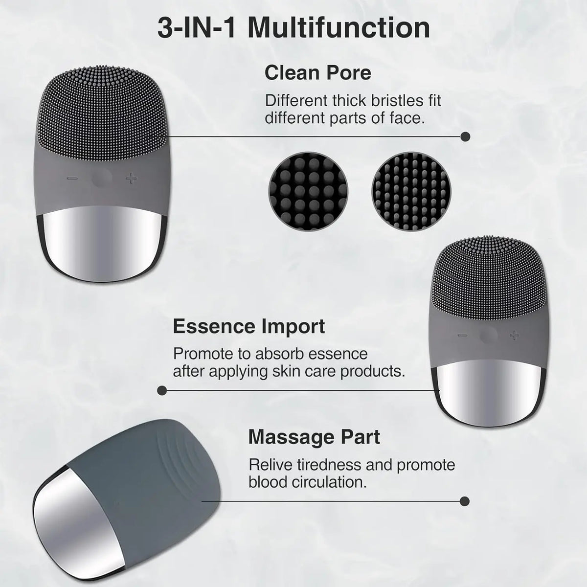 Electric Sonic Facial Cleansing Brush and Massager